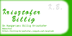 krisztofer billig business card
